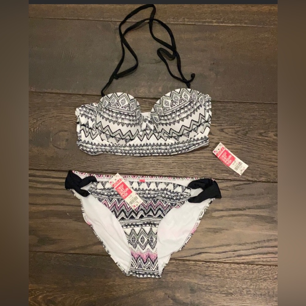 Aztec Print Black & White 2 Piece Bikini (New!)